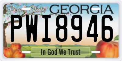 GA license plate PWI8946