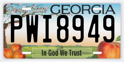 GA license plate PWI8949