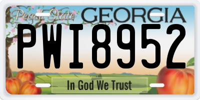 GA license plate PWI8952