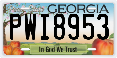 GA license plate PWI8953