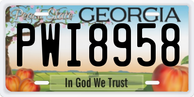 GA license plate PWI8958
