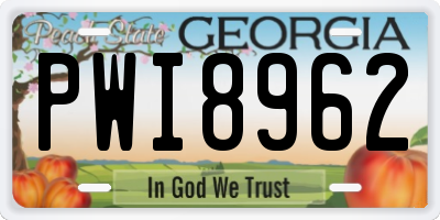 GA license plate PWI8962