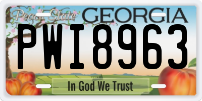 GA license plate PWI8963