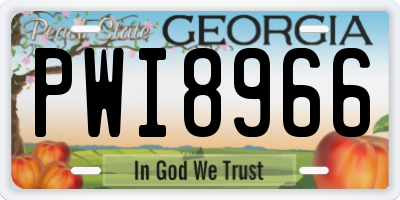 GA license plate PWI8966