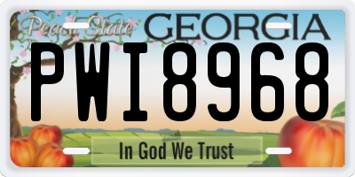 GA license plate PWI8968