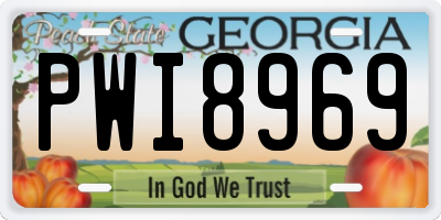GA license plate PWI8969