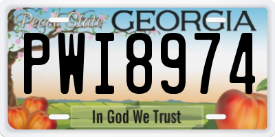 GA license plate PWI8974