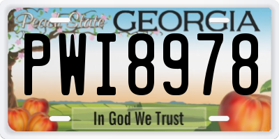 GA license plate PWI8978