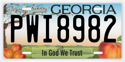 GA license plate PWI8982