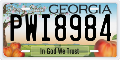 GA license plate PWI8984