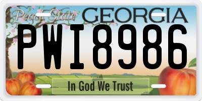 GA license plate PWI8986
