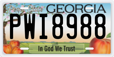 GA license plate PWI8988