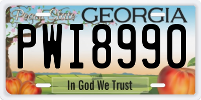 GA license plate PWI8990