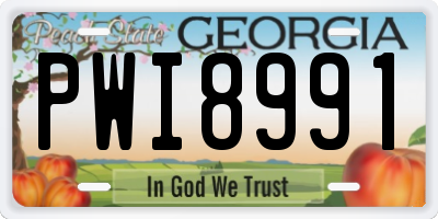 GA license plate PWI8991