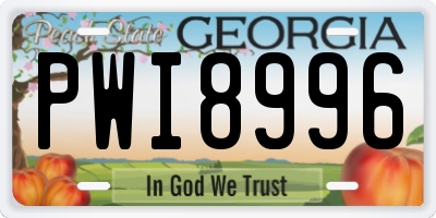 GA license plate PWI8996