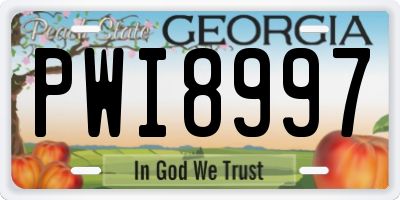 GA license plate PWI8997