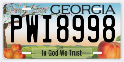 GA license plate PWI8998