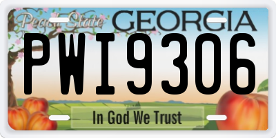 GA license plate PWI9306