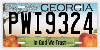 GA license plate PWI9324