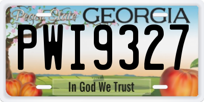 GA license plate PWI9327