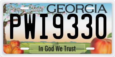GA license plate PWI9330