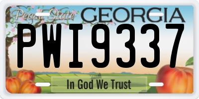 GA license plate PWI9337