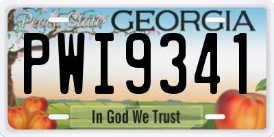 GA license plate PWI9341