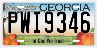 GA license plate PWI9346