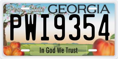 GA license plate PWI9354