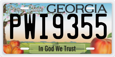 GA license plate PWI9355