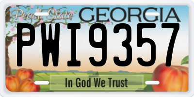 GA license plate PWI9357