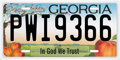 GA license plate PWI9366
