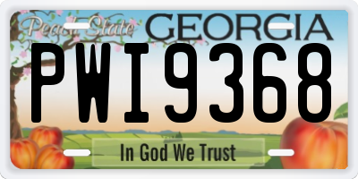 GA license plate PWI9368