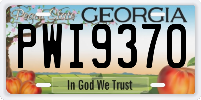 GA license plate PWI9370