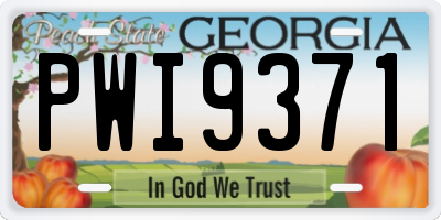 GA license plate PWI9371