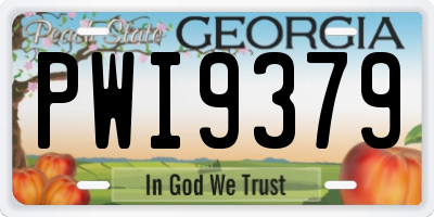 GA license plate PWI9379