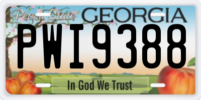 GA license plate PWI9388