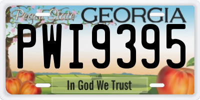 GA license plate PWI9395