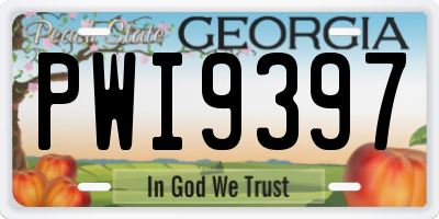 GA license plate PWI9397