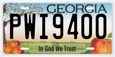 GA license plate PWI9400