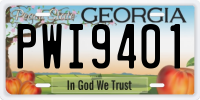 GA license plate PWI9401