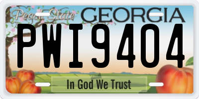 GA license plate PWI9404