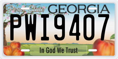 GA license plate PWI9407