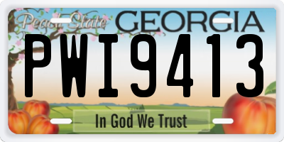 GA license plate PWI9413