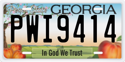 GA license plate PWI9414