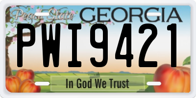 GA license plate PWI9421