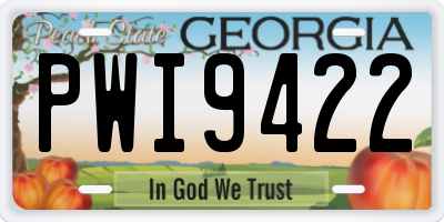 GA license plate PWI9422