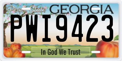 GA license plate PWI9423