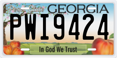 GA license plate PWI9424