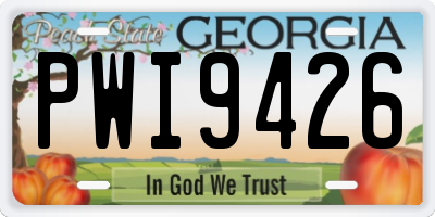GA license plate PWI9426
